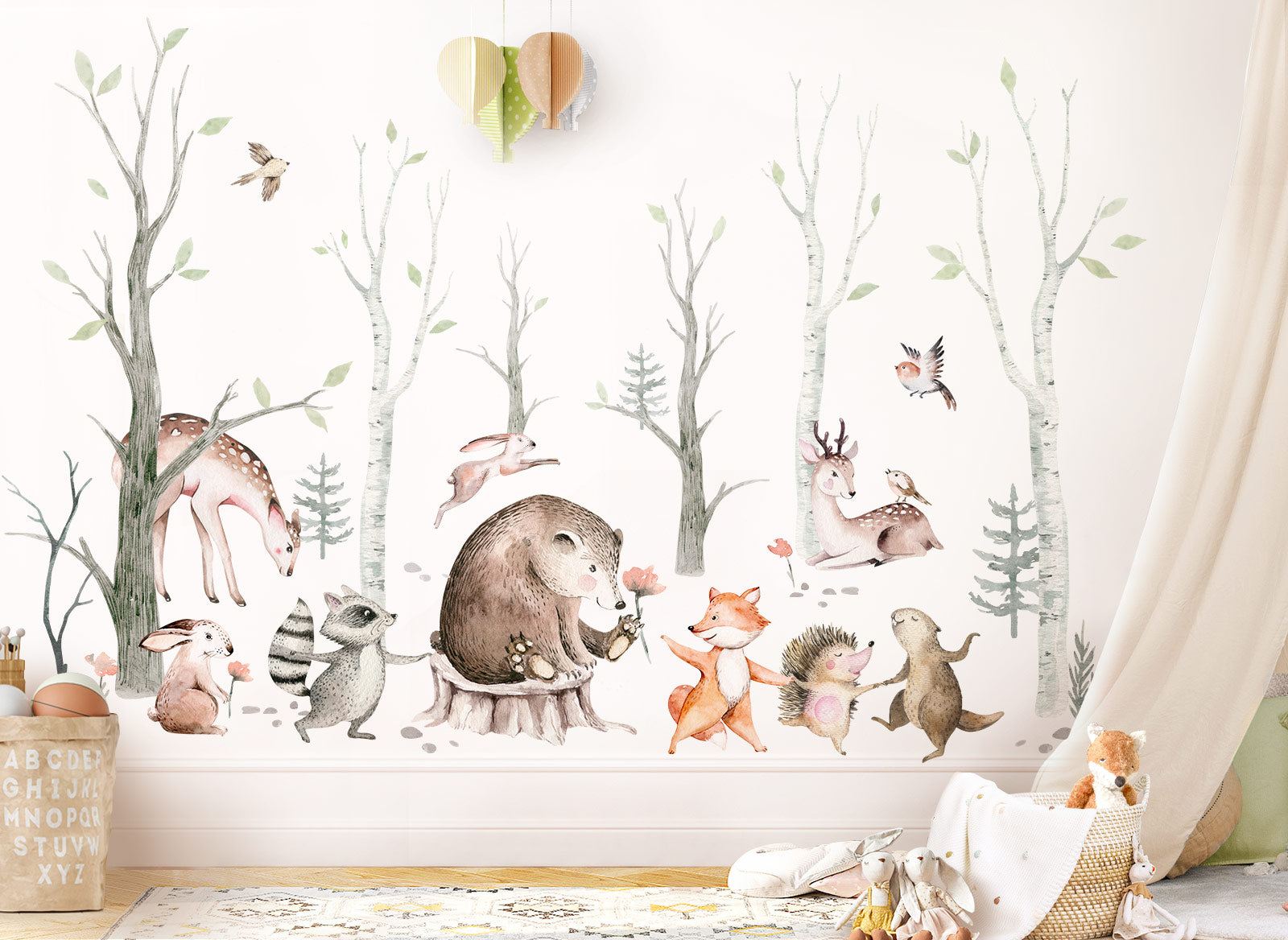 – forest animals bear fox decal Kinderzimmer Wall Deko DK1117
